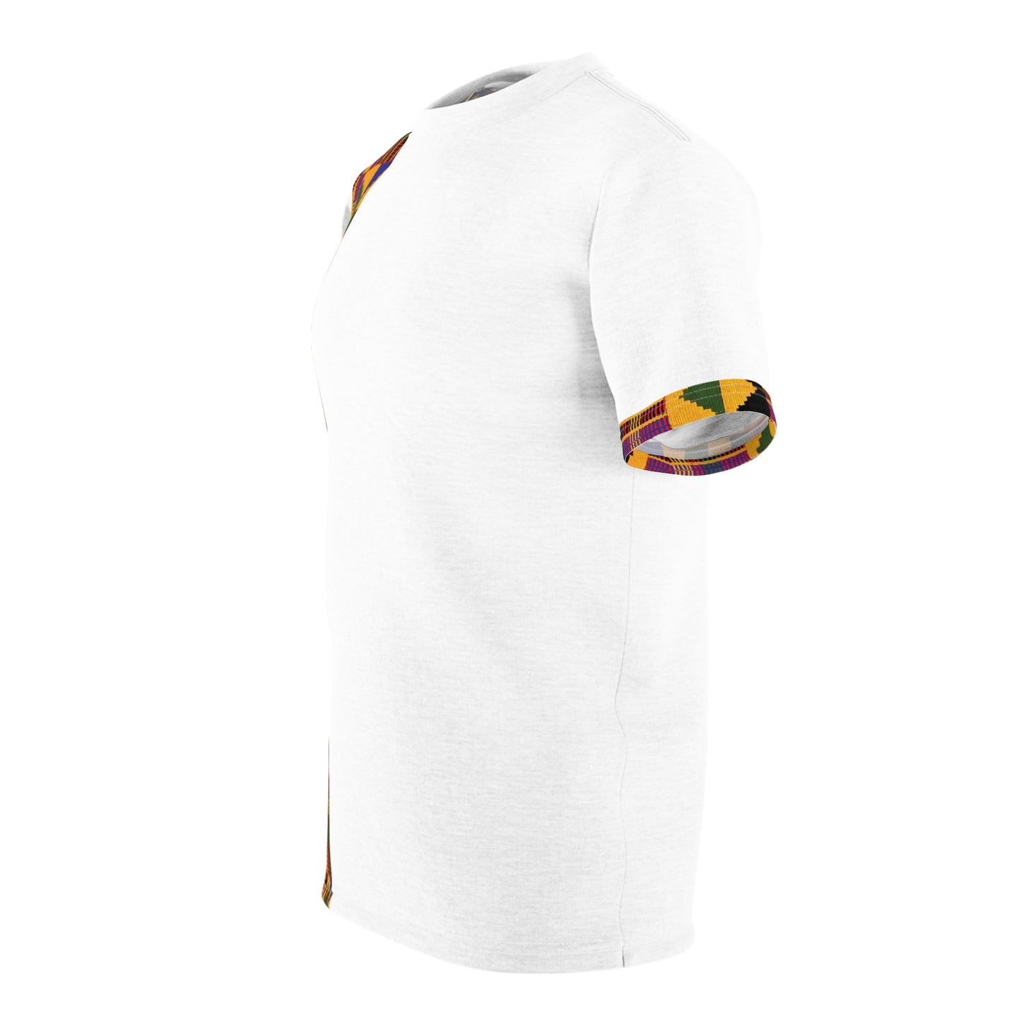 Kente African Print Deluxe Top - Yellow Green on White