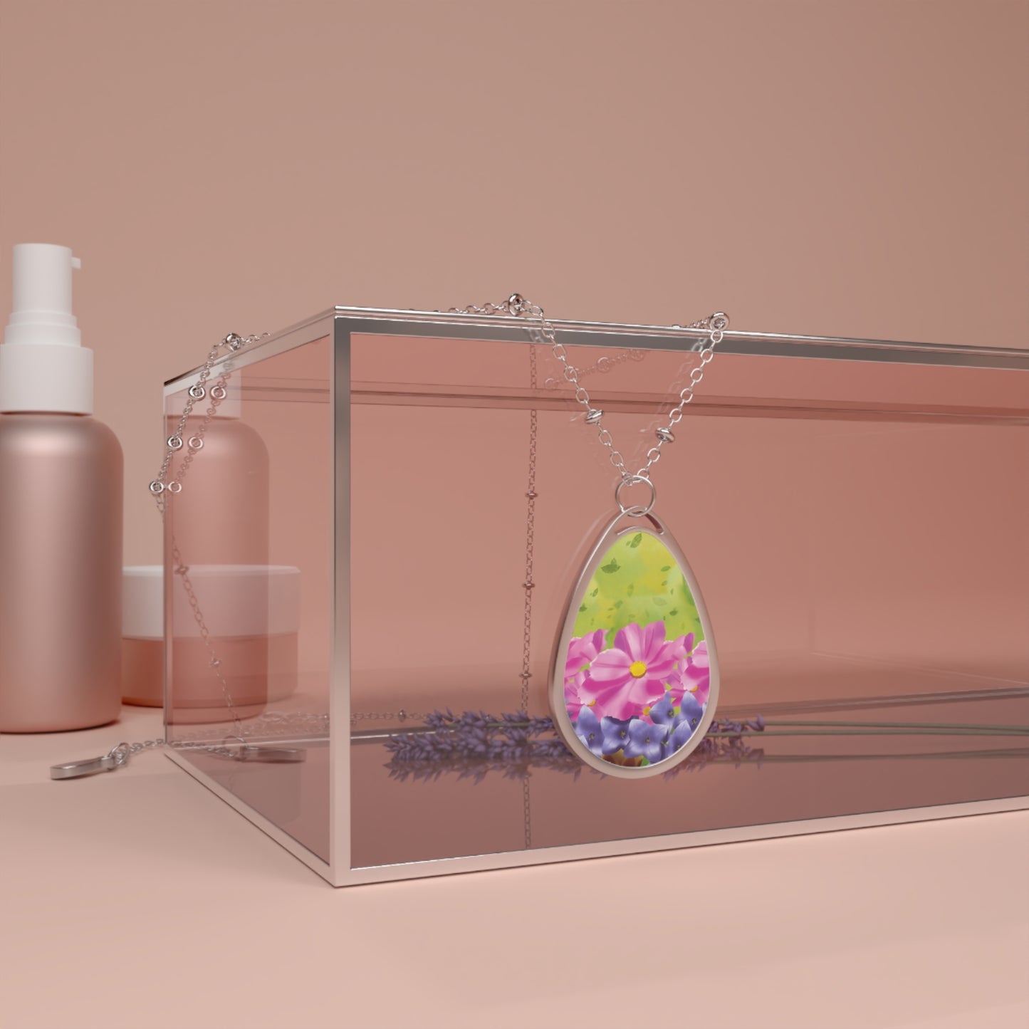 Oval Necklace - Floral Fields