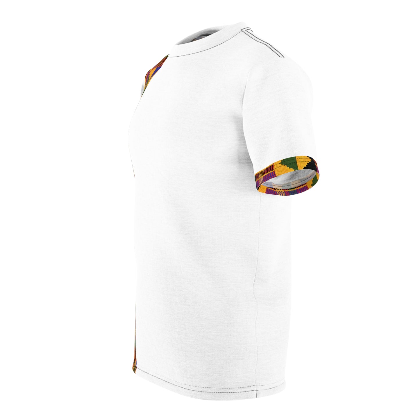 Kente African Print Deluxe Top - Yellow Green on White