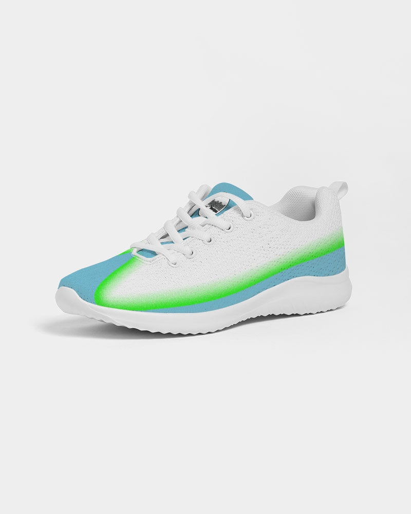 Widow's Peak Pillow Sneakers for Women - Blue and Neon Green