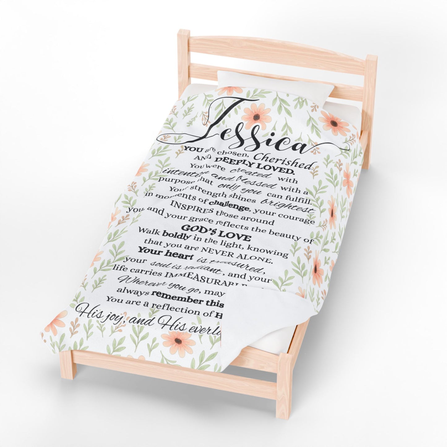 Personalized Plush Christian Blanket for Women, Ladies Inspirational Throw