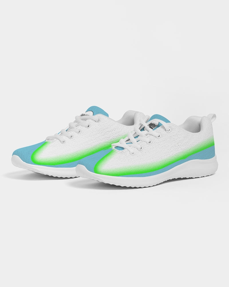 Widow's Peak Pillow Sneakers for Women - Blue and Neon Green