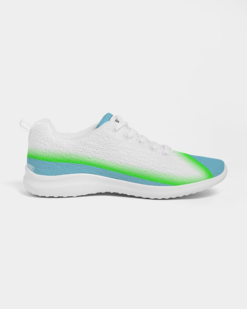 Widow's Peak Pillow Sneakers for Women - Blue and Neon Green