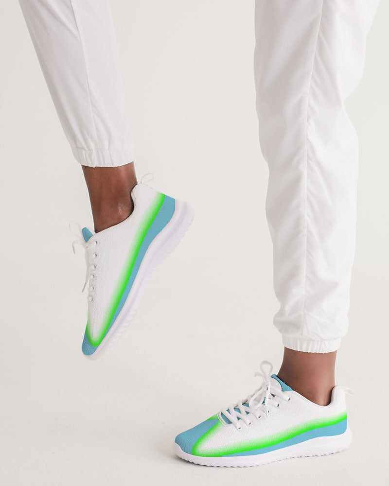 Widow's Peak Pillow Sneakers for Women - Blue and Neon Green