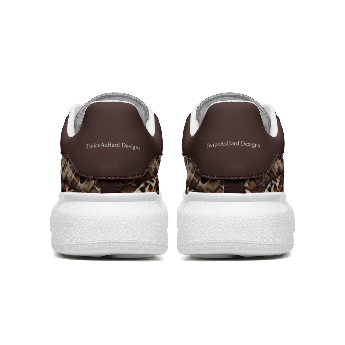 Snakeskin Print Leather Sneakers