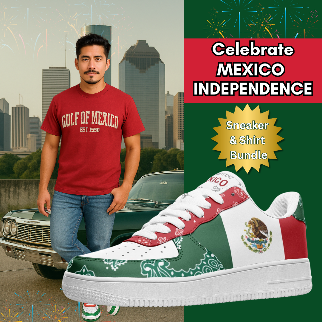 Mexico Flag AF1-Inspired Sneaker - Red Bundle Option