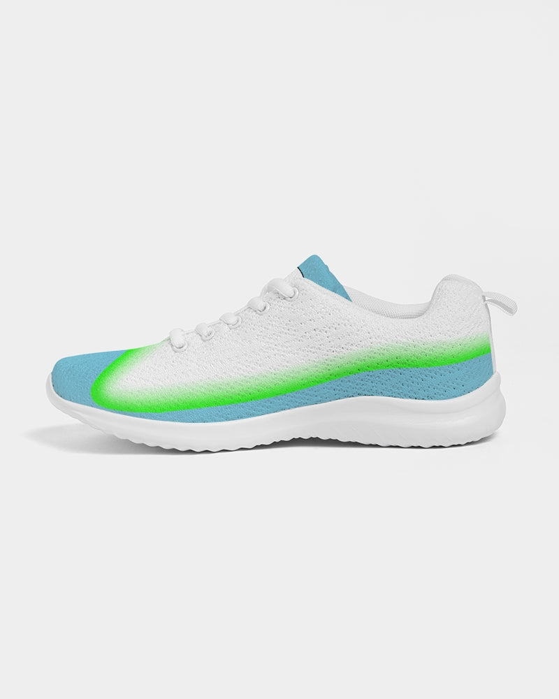 Widow's Peak Pillow Sneakers for Women - Blue and Neon Green