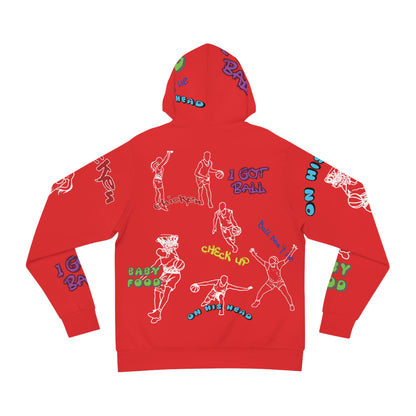 Baller Talk That Talk All-Over-Print Fashion Hoodie - Red