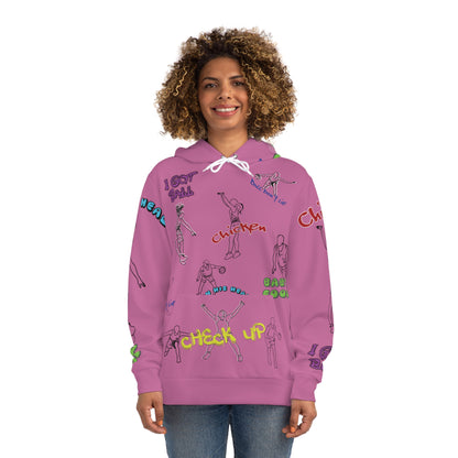 Baller Talk That Talk All-Over-Print Fashion Hoodie - Pink