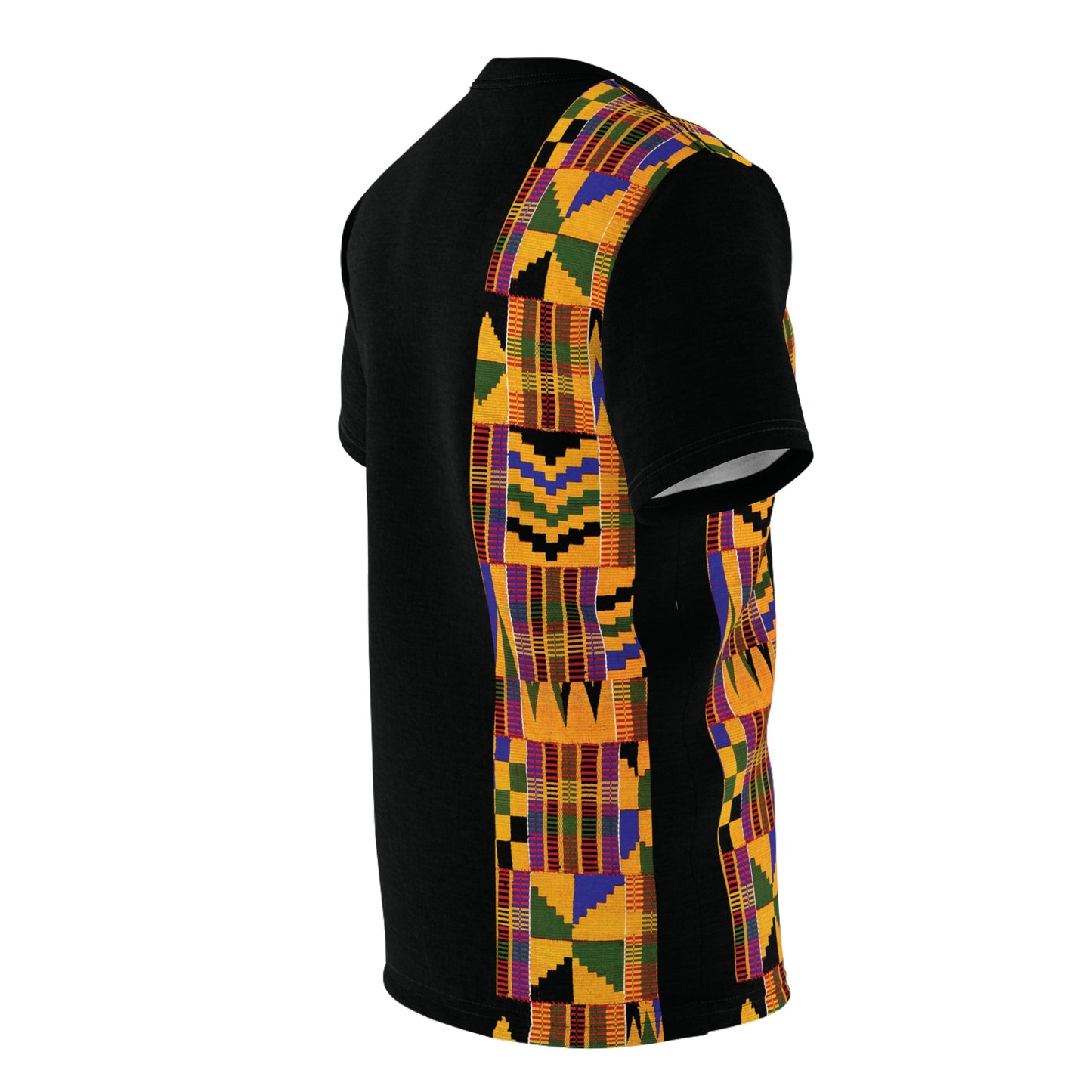 Kente African Print Short Sleeve T-Shirt - Yellow Green Kente