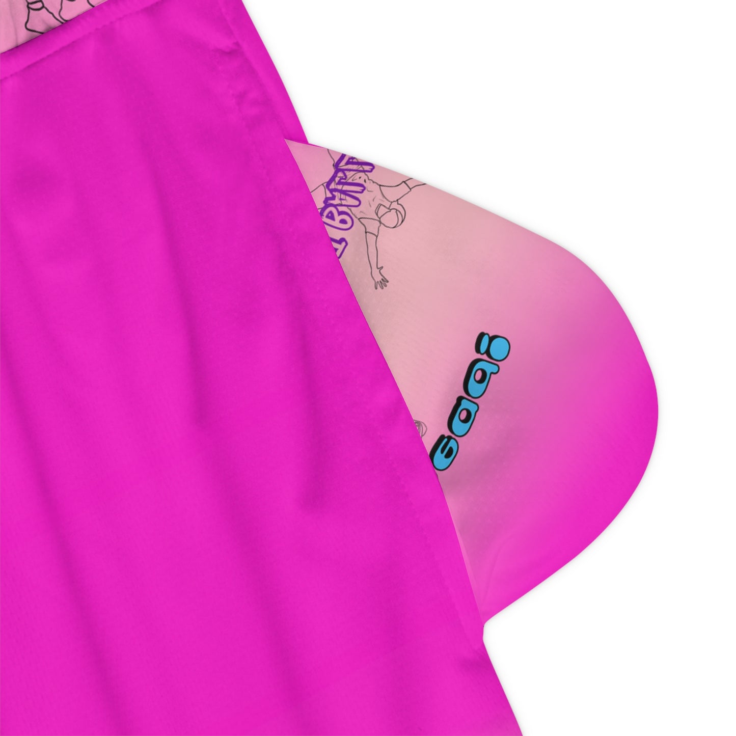 Basketball Rib Shorts - Baller Talk That Talk, Pink Gradient