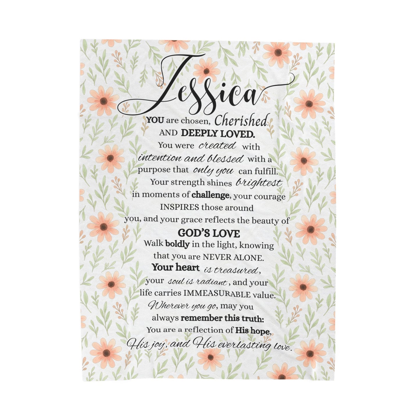 Personalized Plush Christian Blanket for Women, Ladies Inspirational Throw