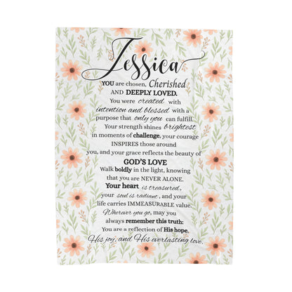 Personalized Plush Christian Blanket for Women, Ladies Inspirational Throw