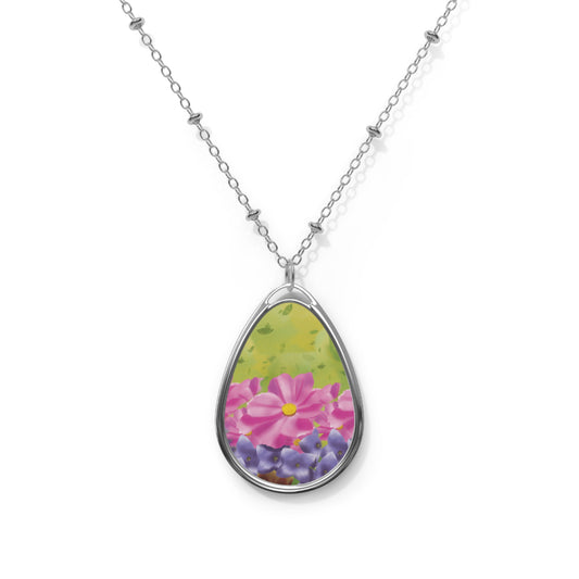 Oval Necklace - Floral Fields