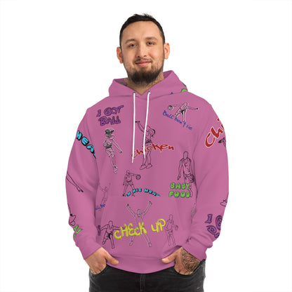 Baller Talk That Talk All-Over-Print Fashion Hoodie - Pink