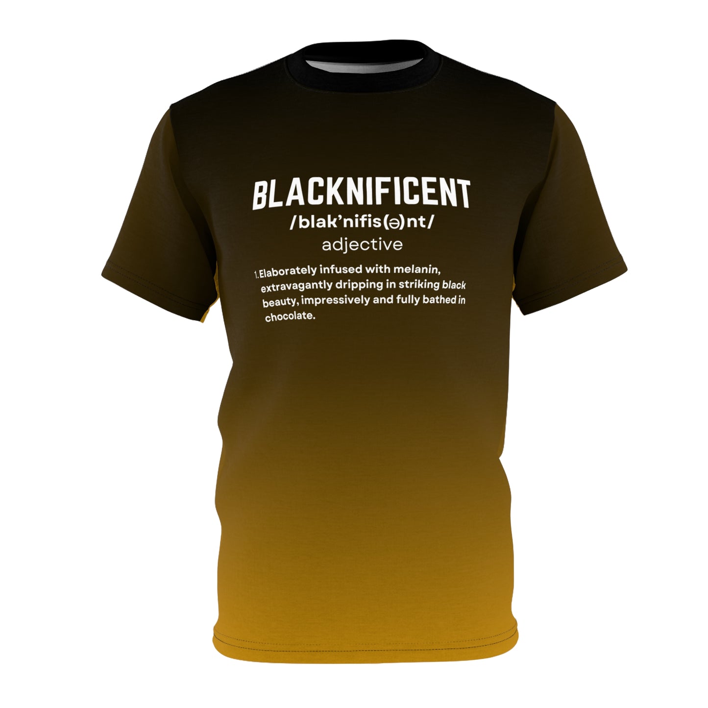 BLACKNIFICENT Definition Shirt - GOLD | Black Excellence Statement Tee | Black History Month Apparel | Melanin Pride Unisex Shirt
