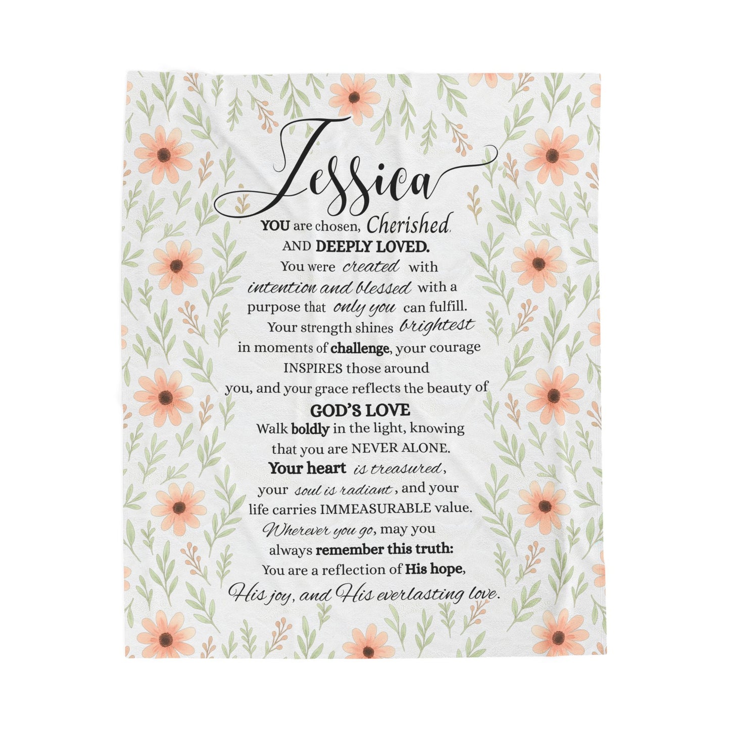 Personalized Plush Christian Blanket for Women, Ladies Inspirational Throw