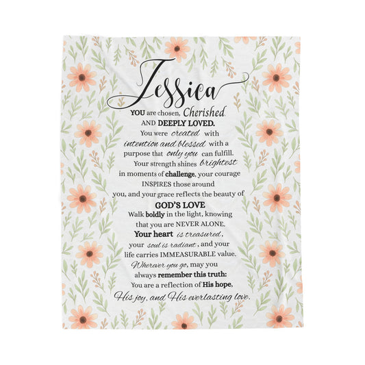 Personalized Plush Christian Blanket for Women, Ladies Inspirational Throw