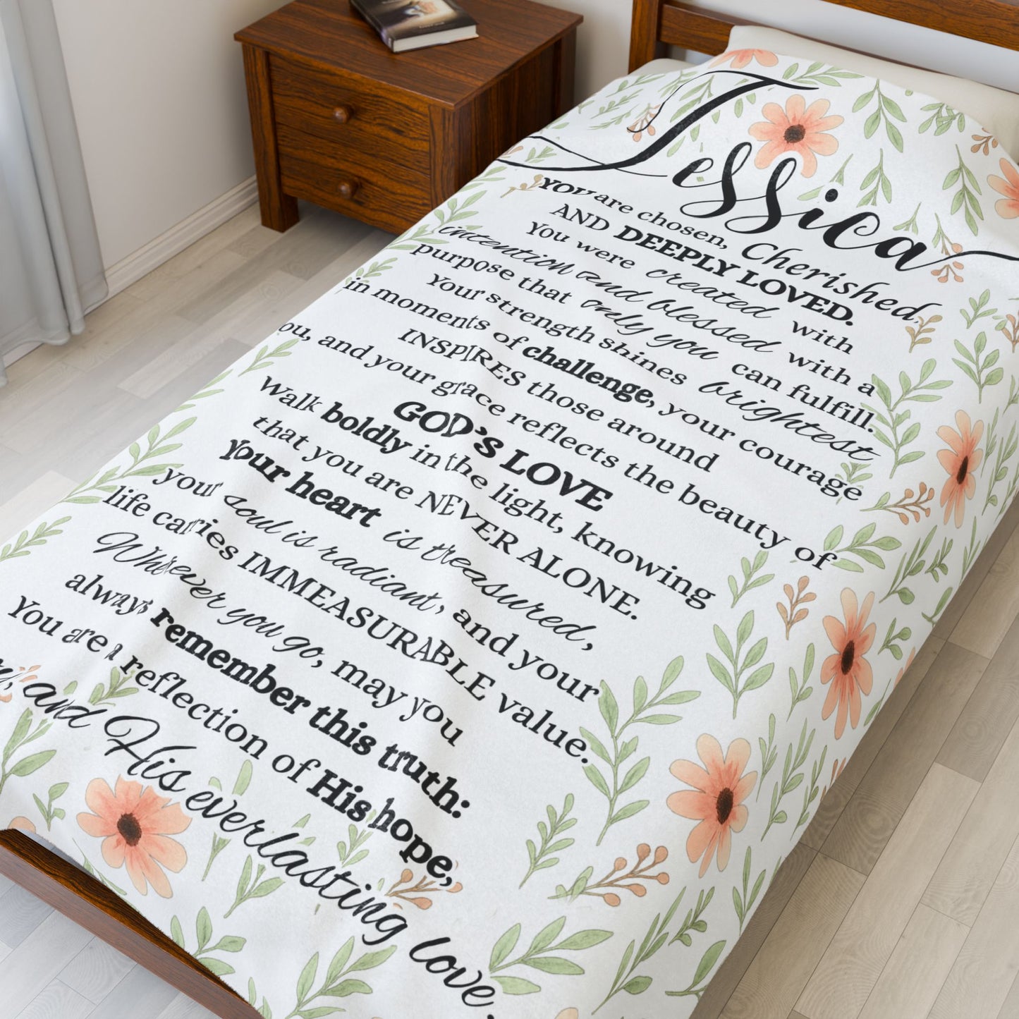 Personalized Plush Christian Blanket for Women, Ladies Inspirational Throw