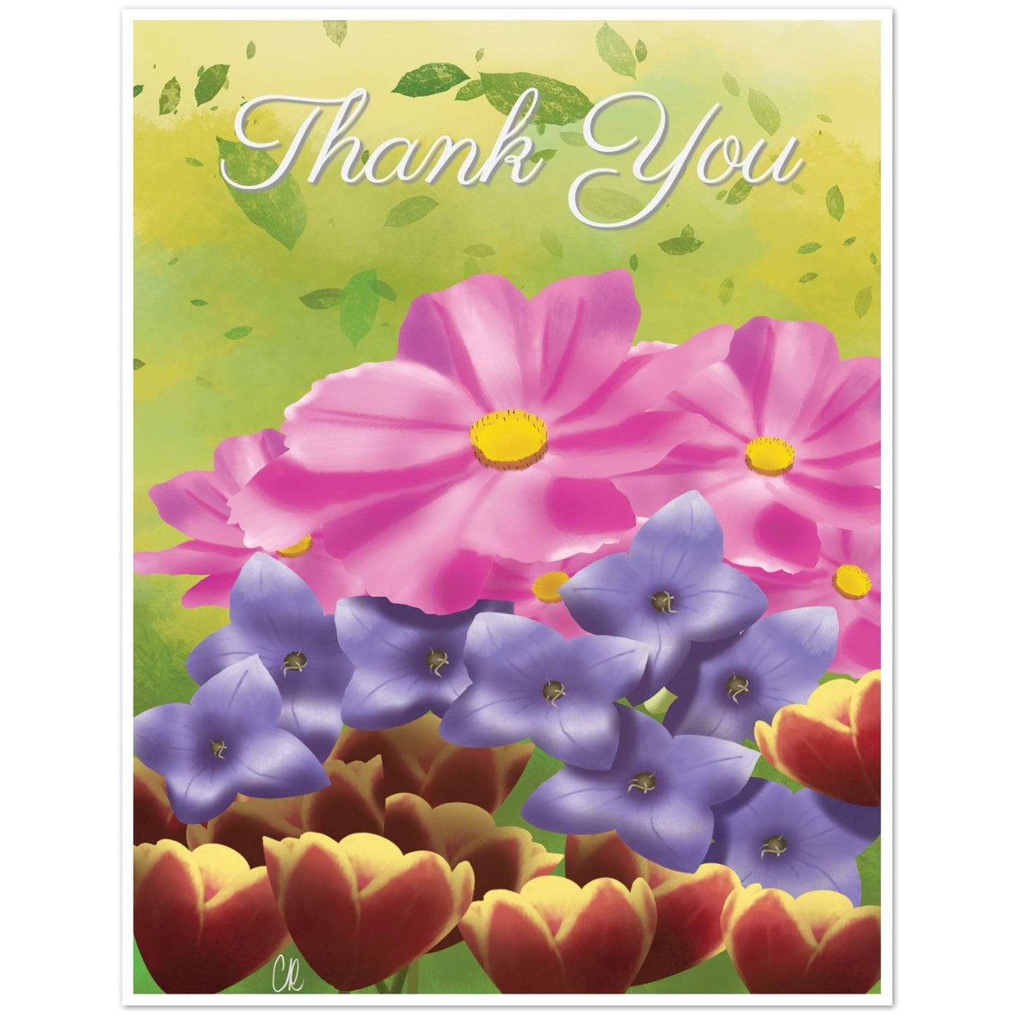 Pack of 10 Thank You Cards - Flower Fields