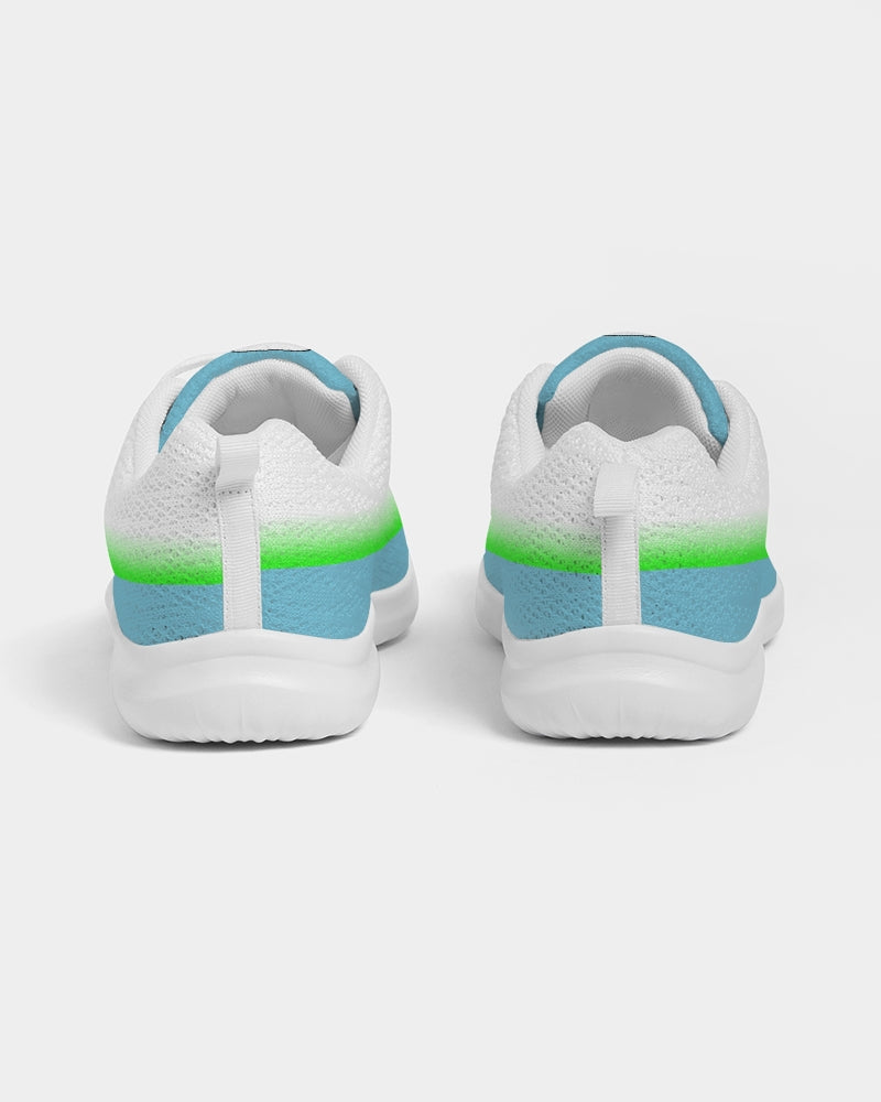 Widow's Peak Pillow Sneakers for Women - Blue and Neon Green