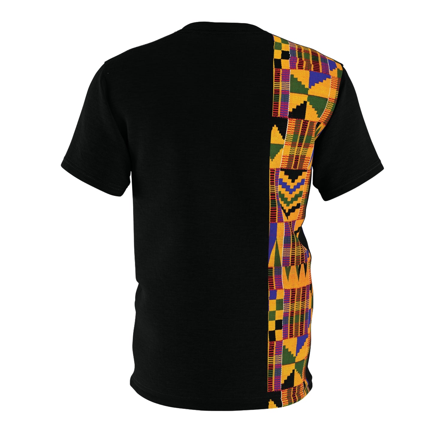 Kente African Print Short Sleeve T-Shirt - Yellow Green Kente