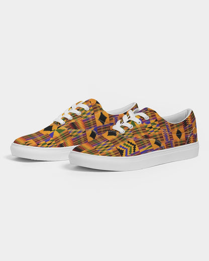 Custom Kente Sneakers - Yellow Green