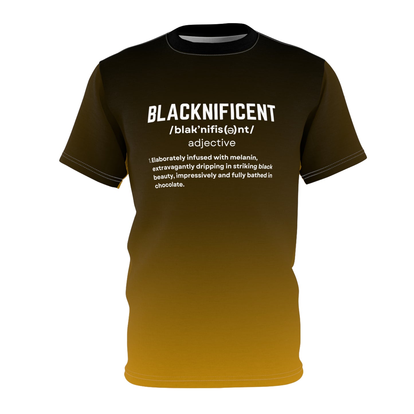 BLACKNIFICENT Definition Shirt - GOLD | Black Excellence Statement Tee | Black History Month Apparel | Melanin Pride Unisex Shirt