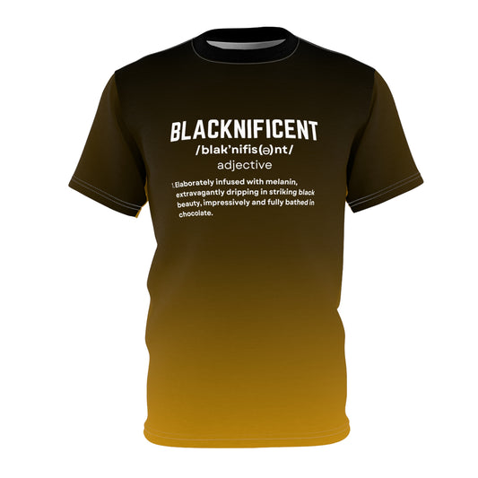 BLACKNIFICENT Definition Shirt - GOLD | Black Excellence Statement Tee | Black History Month Apparel | Melanin Pride Unisex Shirt