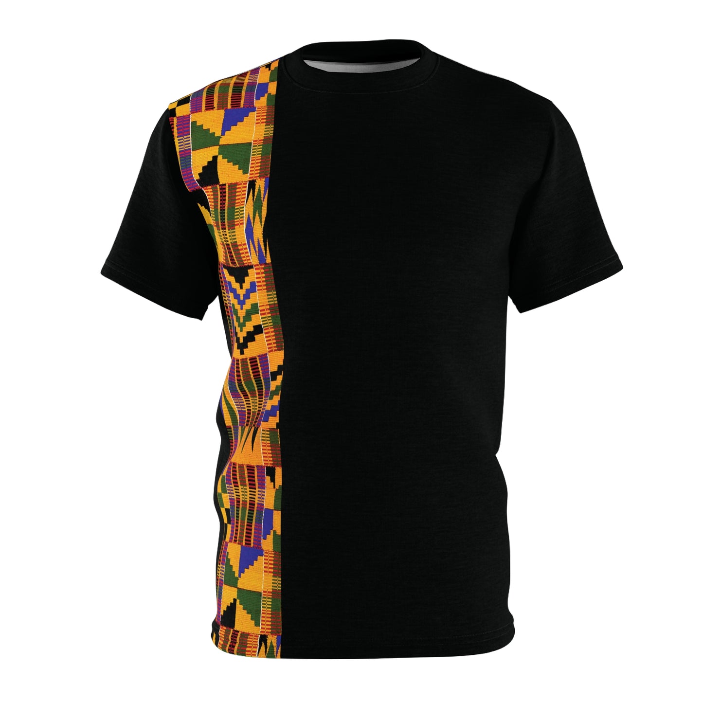 Kente African Print Short Sleeve T-Shirt - Yellow Green Kente