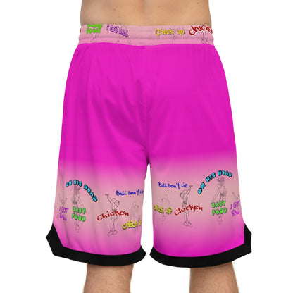 Basketball Rib Shorts - Baller Talk That Talk, Pink Gradient