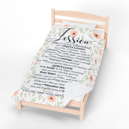 Personalized Plush Christian Blanket for Women, Ladies Inspirational Throw