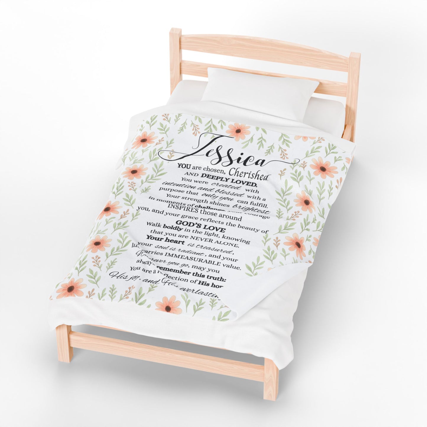 Personalized Plush Christian Blanket for Women, Ladies Inspirational Throw