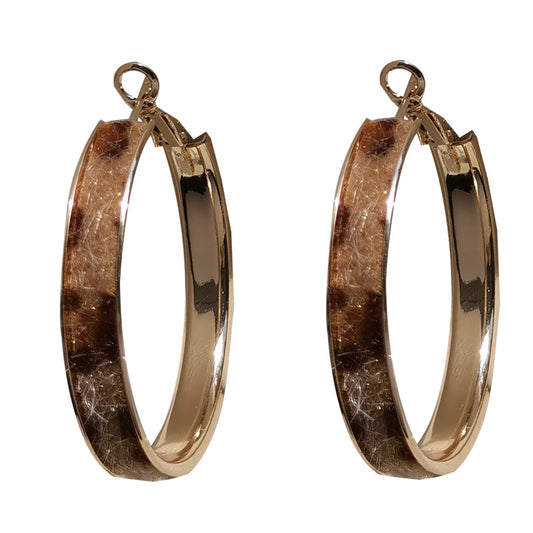 Leopard Print Hoop Earrings