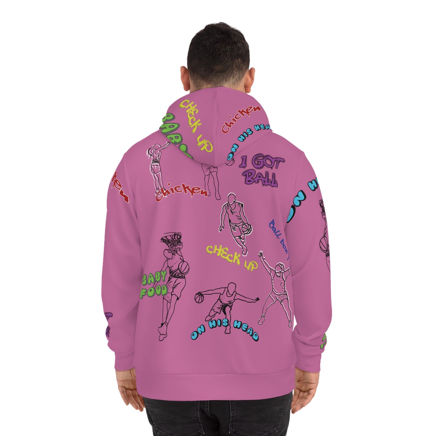 Baller Talk That Talk All-Over-Print Fashion Hoodie - Pink