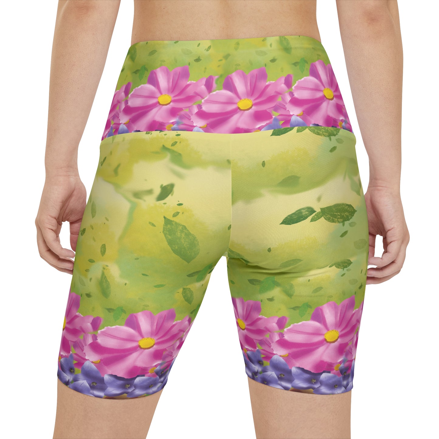 Women's Workout Shorts - Floral Fields