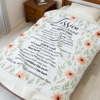 Personalized Plush Christian Blanket for Women, Ladies Inspirational Throw