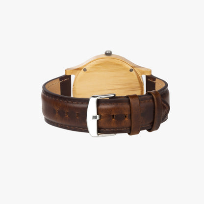 Sky View by Chris Ray Italian Olive Lumber Wooden Watch - Leather Strap