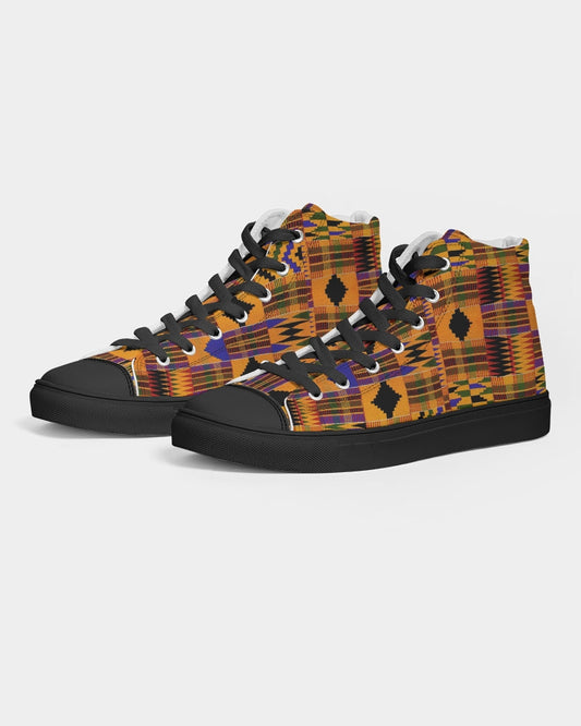 Custom Kente Sneakers - Yellow Green