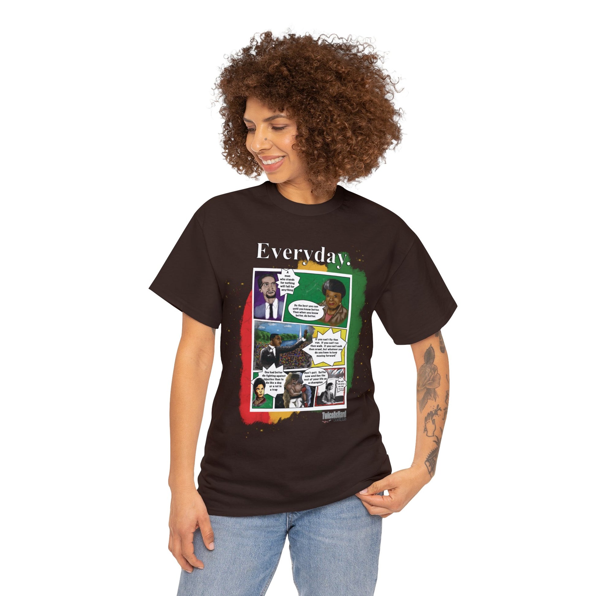Dark brown  Black History Is Everyday Shirt.