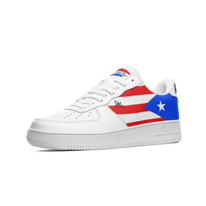 Puerto Rico flag sneakers side view red white blue