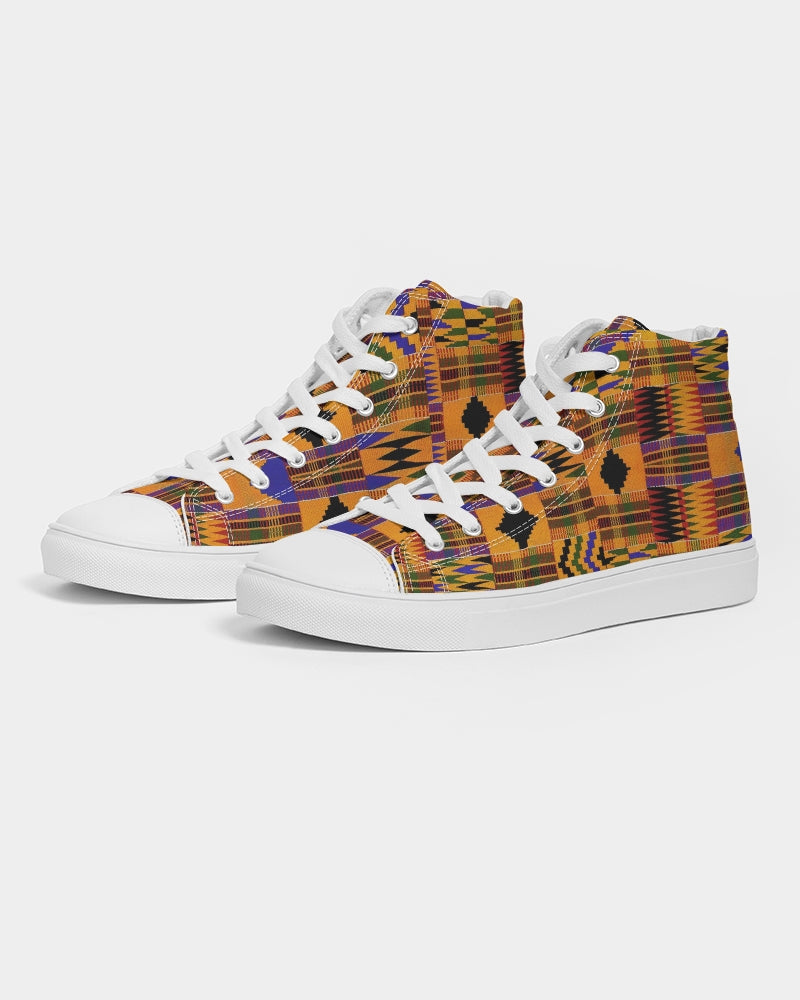 Custom Kente Sneakers - Yellow Green