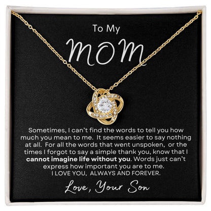 To My Mom Necklace, Mama, Gift From Son For Birthday, I Love Mom Mother Day Gift