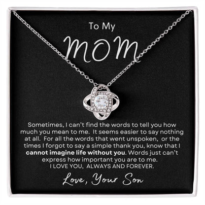 To My Mom Necklace, Mama, Gift From Son For Birthday, I Love Mom Mother Day Gift