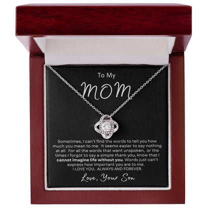 To My Mom Necklace, Mama, Gift From Son For Birthday, I Love Mom Mother Day Gift