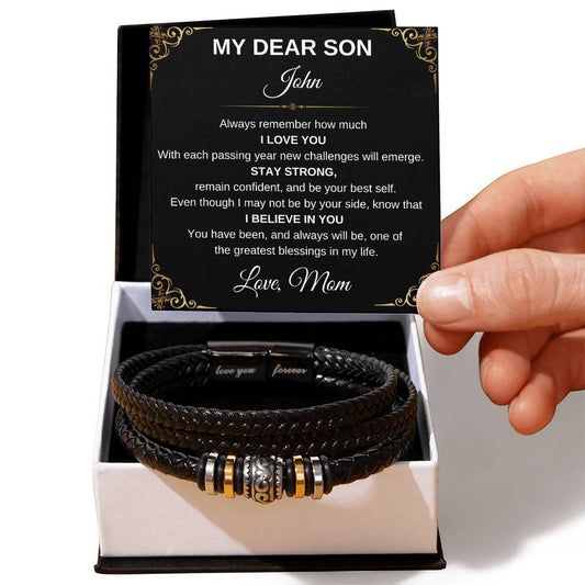 Bracelet for Son from Parents, Gift for Son on His Birthday, Grown Up Son Bracelet Gift, Christmas Gift for Son