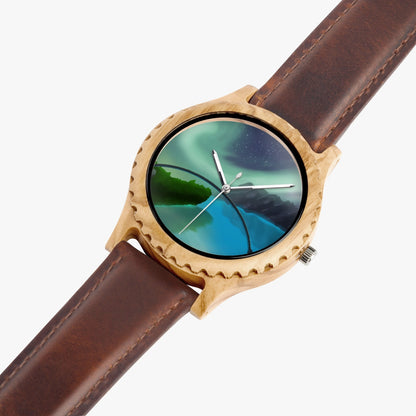 Sky View by Chris Ray Italian Olive Lumber Wooden Watch - Leather Strap