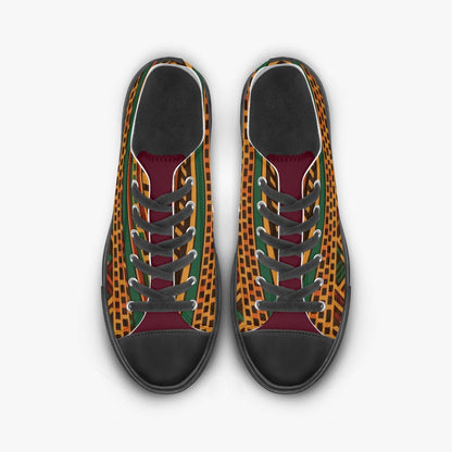 Kente African Print Canvas Sneakers Black