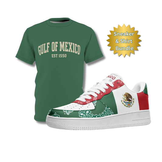 Mexico Flag AF1-Inspired Sneaker - Green Bundle Option