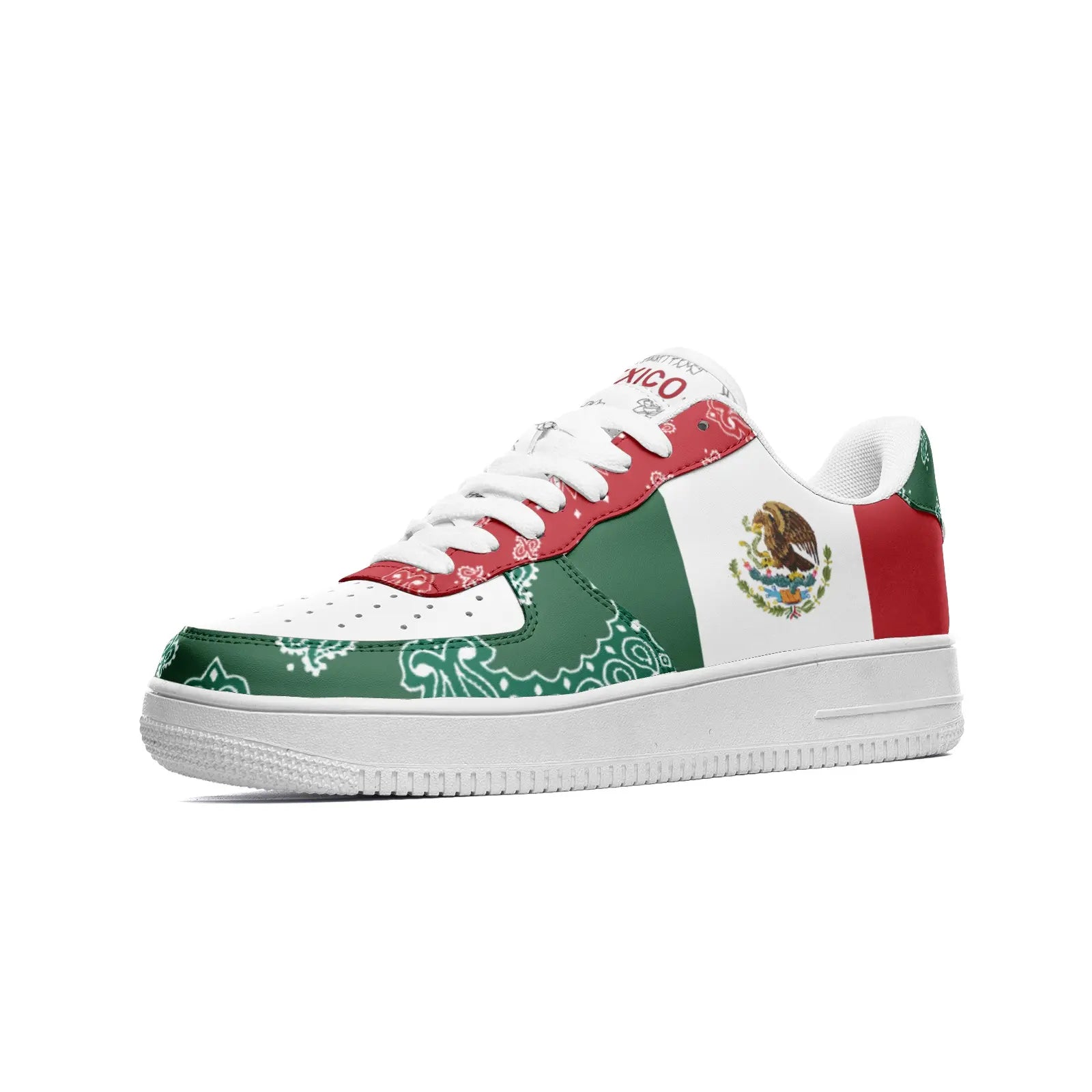 Mexico flag sneakers green white red side view